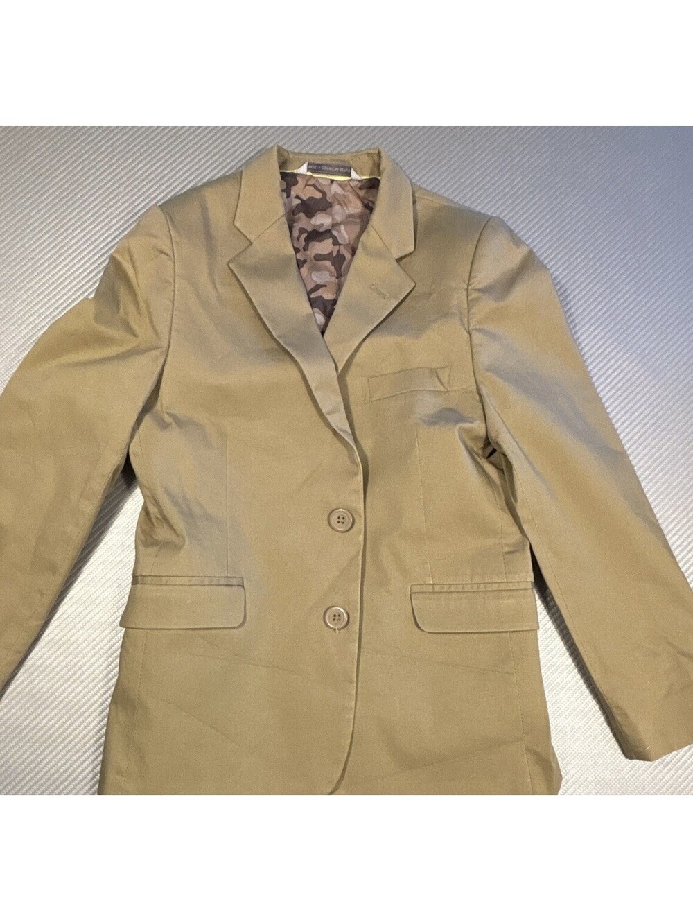C2 by Calibrate Boys 7 Beige Blazer Sport Coat Notch Collar Button